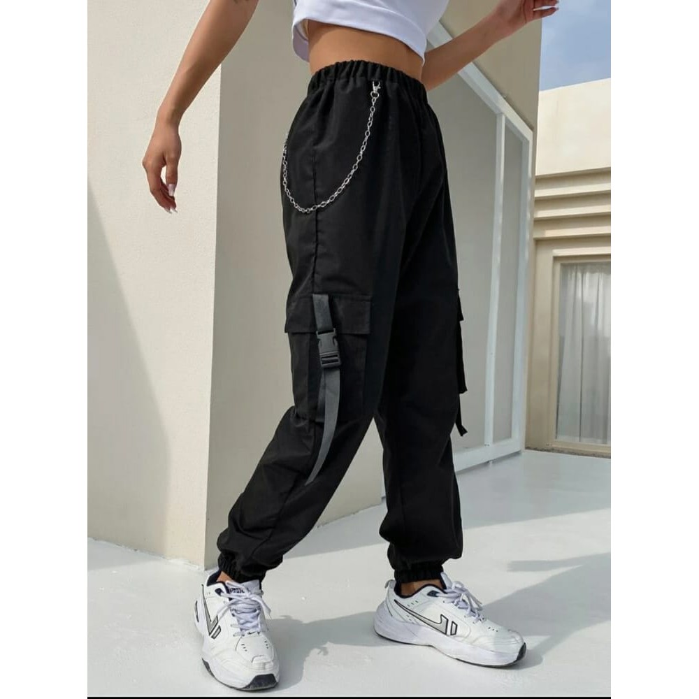 Celana jogger buckle free rantai / celana pria wanita