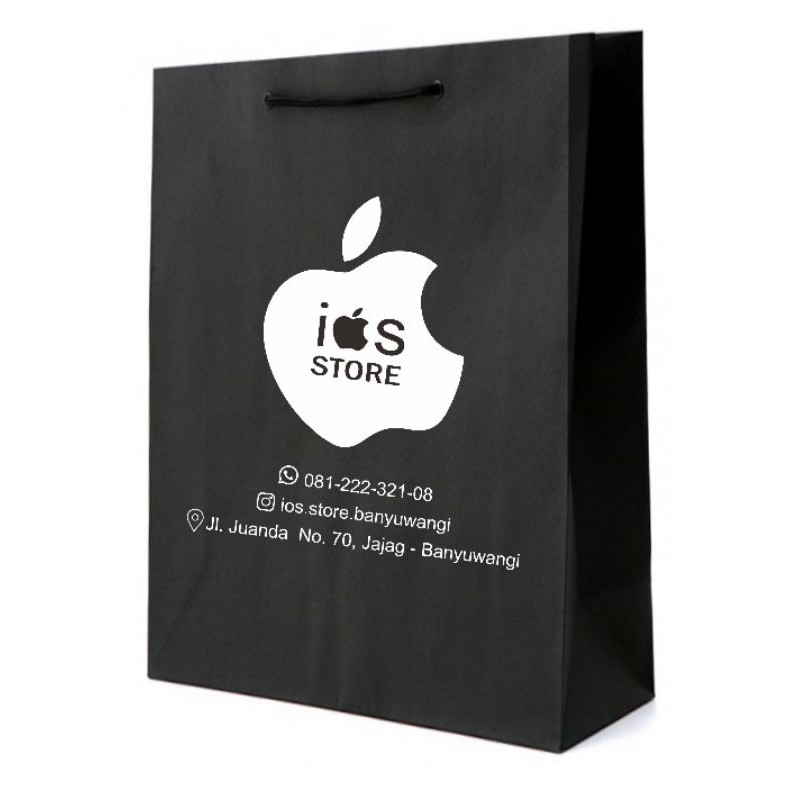 

Paperbag custom size medium ( P 18, L 12, T 27 ) Potrait, Free Sablon