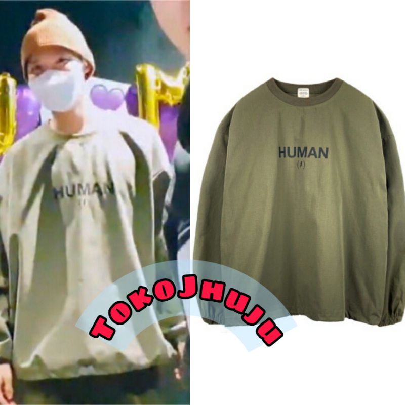 Basic Sweater BTS J-Hope style HUMAN sablon tengah