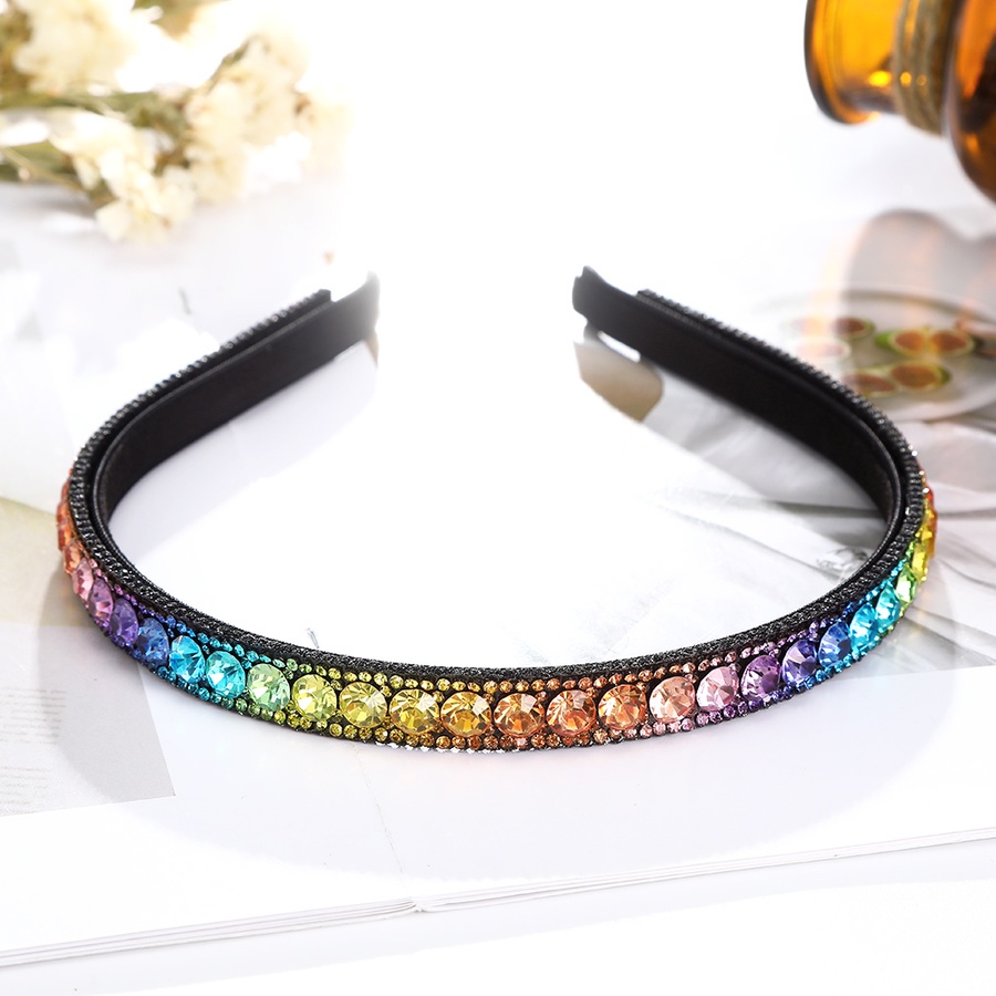 Korean Full Diamond Crystal Headband Woman Retro Rhinestone Thin Hair Band With Teeth Headwear