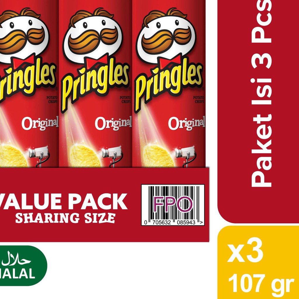 

[KODE PRODUK 9] Pringles Original Chips 107 gr x 3 pcs TERMURAH!!!