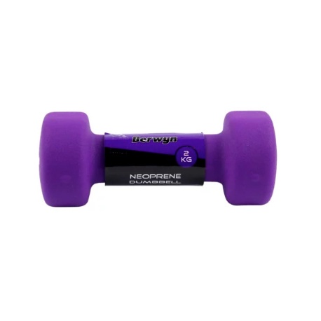 Berwyn Dumbbell Neoprene 2kg Peralatan Olahraga Barbel Ungu 2 kg Dumbel Berwin Black Barbell Warna Ungu Latihan Beban