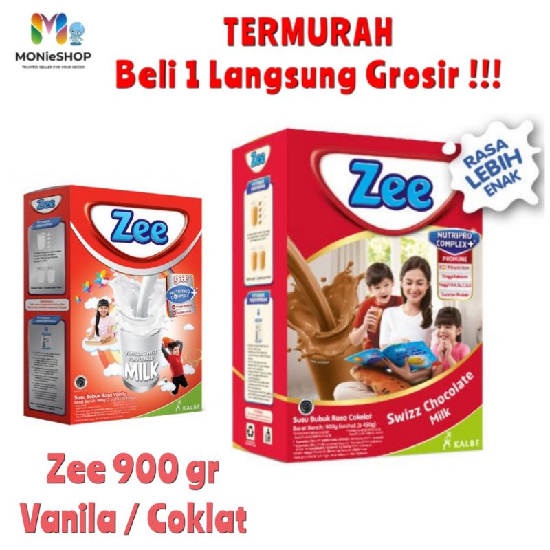 

MONIESHOP - ZEE Reguler 875gr 900 gram m Rasa Vanila Coklat / SUSU ZEE 900 875GR VANILA COKLAT MONIESHOP