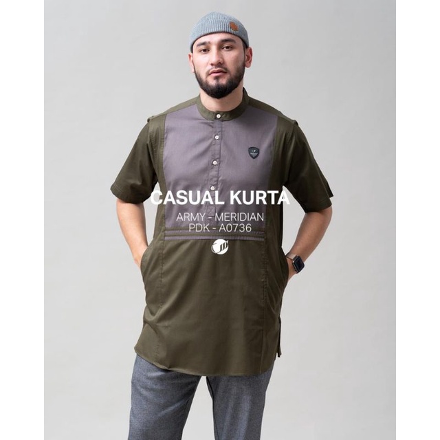 SAMASE KURTA CASUAL A073 PDK MERIDIAN ARMY