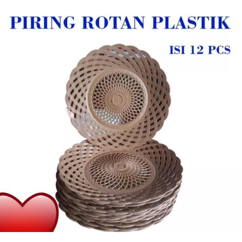 PIRING PLASTIK ROTAN 12pcs/1lusin