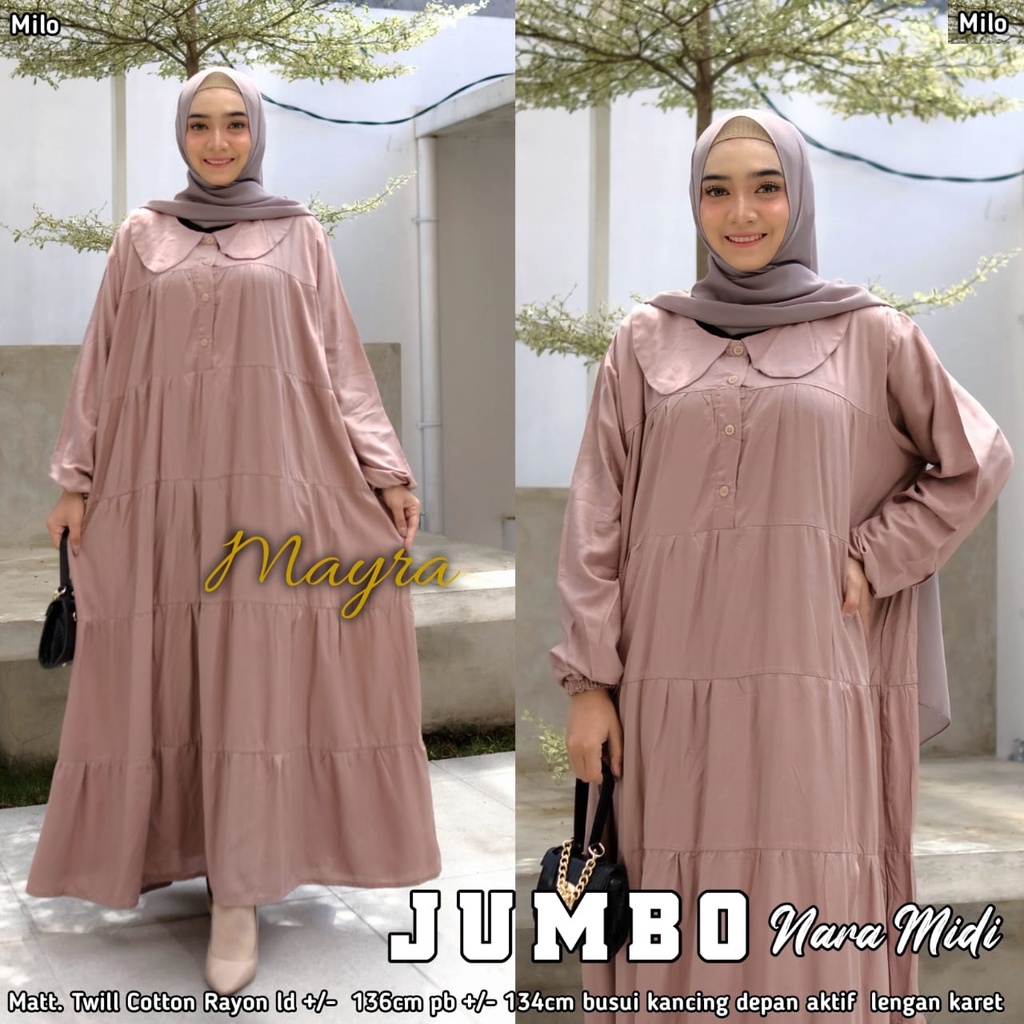 Baju GAMIS XXXXL LD 140 JUMBO Super PB 140 TOYOBO - BADAN GEMUK IBU HAMIL UKURAN BIG SIZE 298-NARA MILO