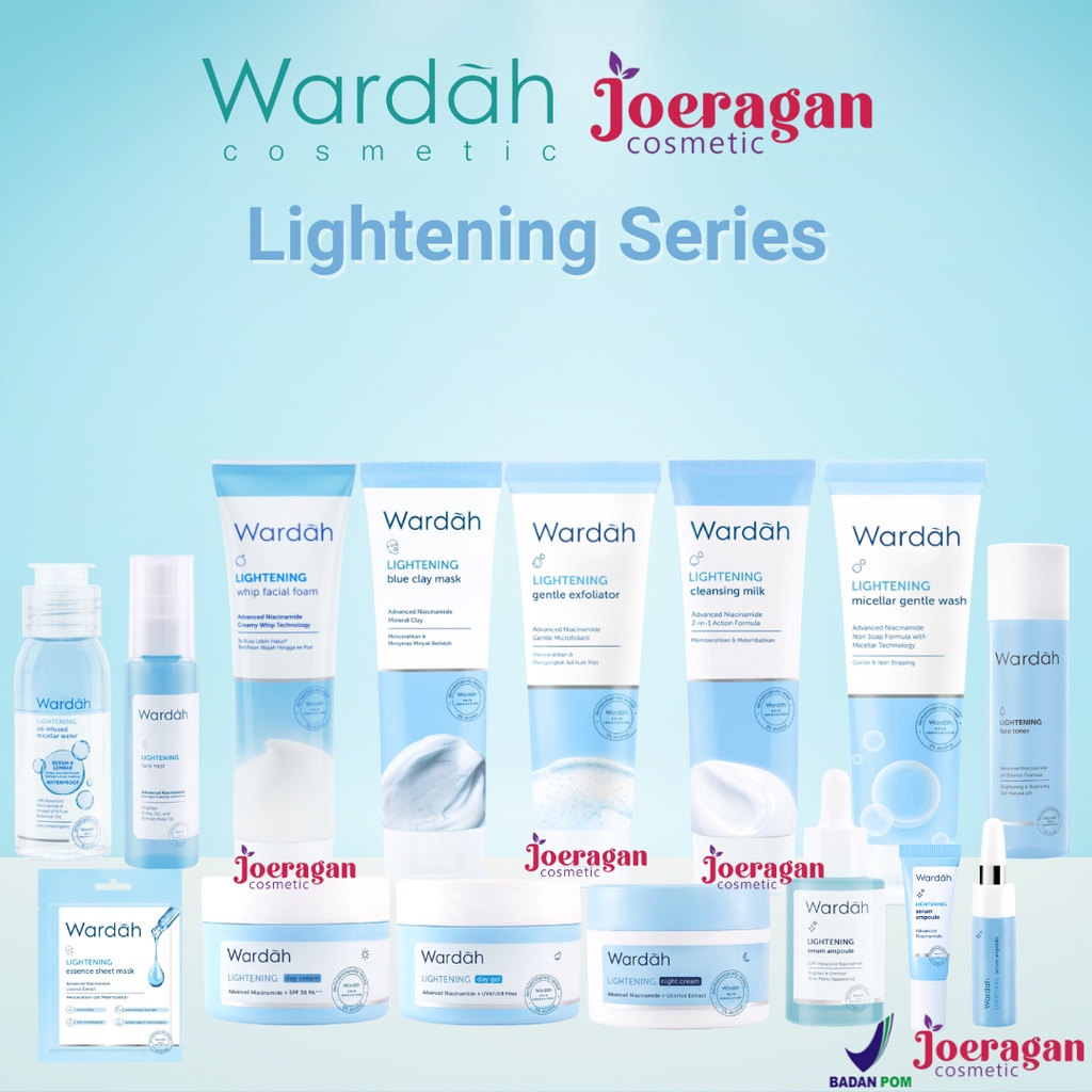 Wardah Lightening Series Cleansing Milk Micellar Wash Gentle Exfoliator Serum Wardah Lightening Skincare Wardah