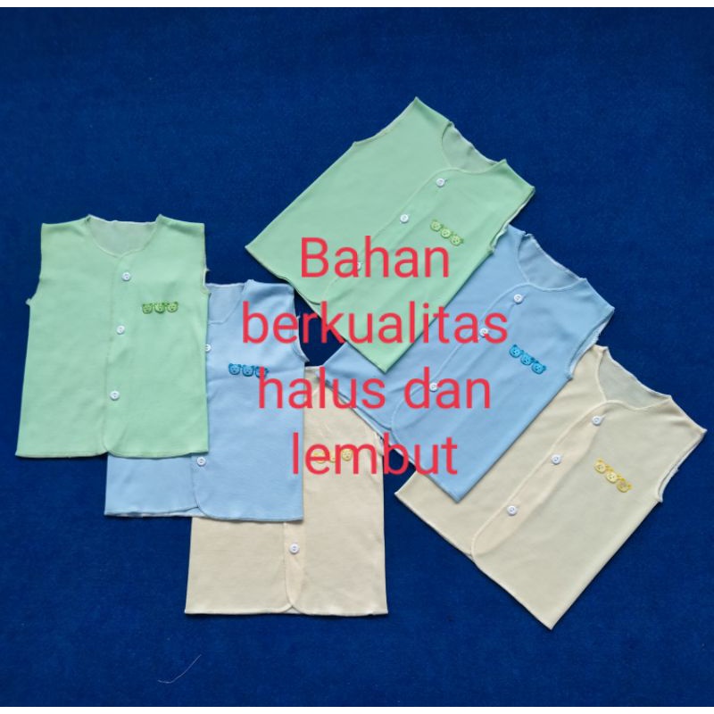 6 Pcs Baju Bayi Newborn Kutung Tanpa Lengan