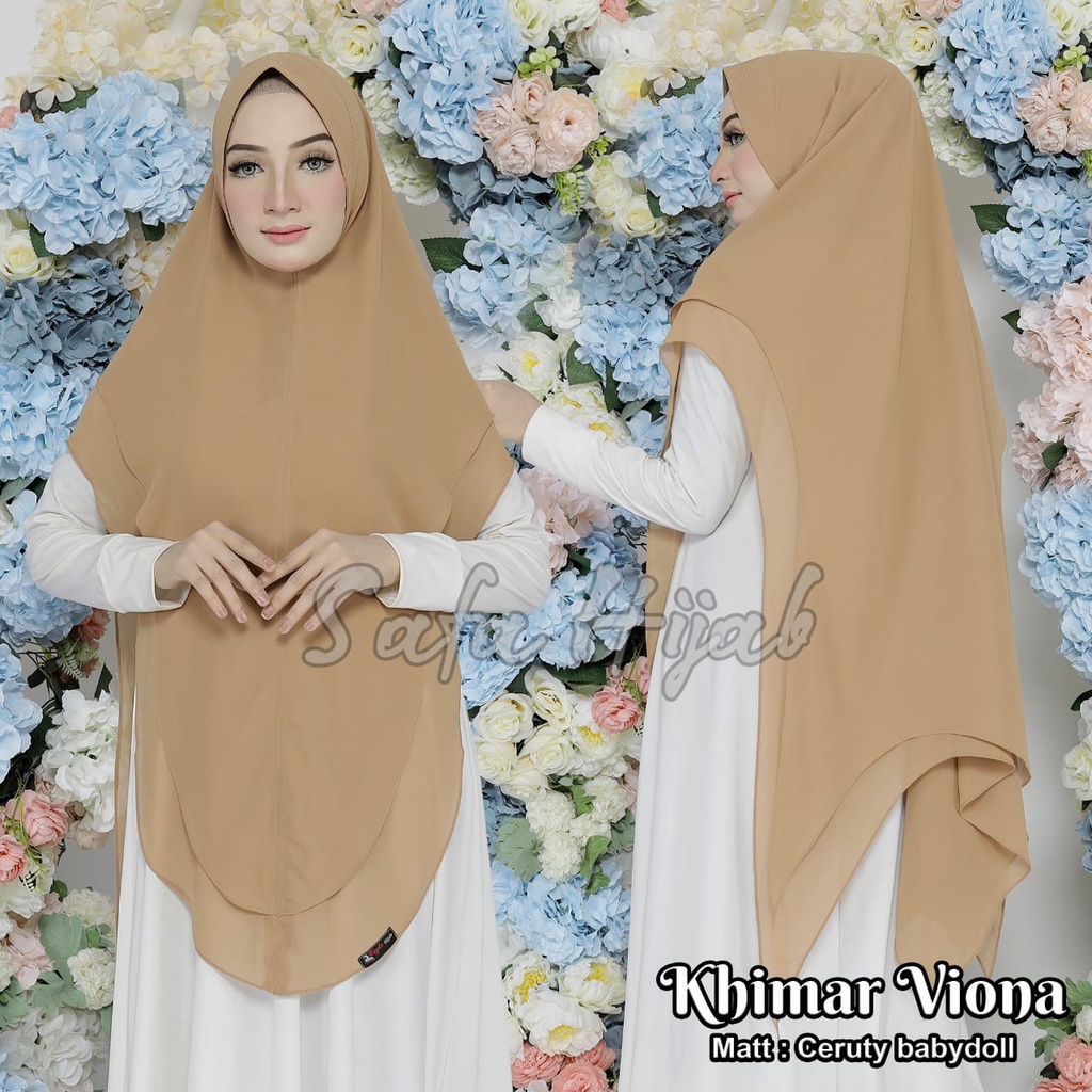 Khimar Syar'i Ceruty Babydoll Khimar 2 Layer Viona Khimar Oval 2 Layer Safa Hijab