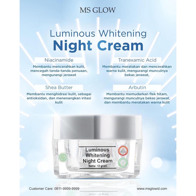 MS GLOW Luminous Night Cream 12gr