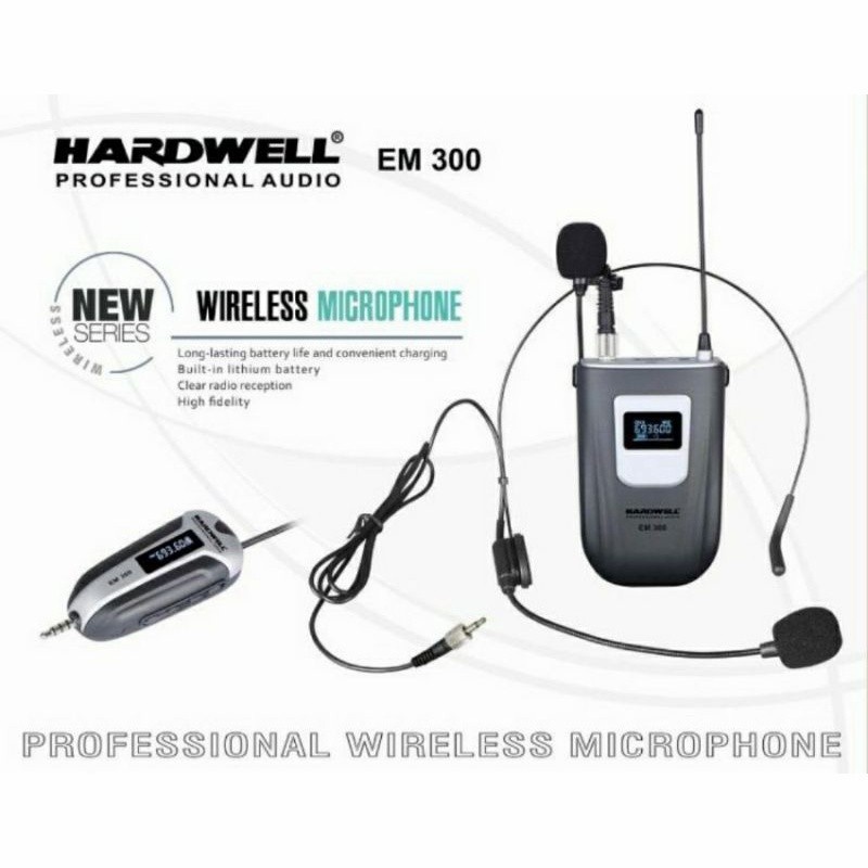 Mic Wireless Hardwell EM 300 / EM-300 / EM300 Clip On Original