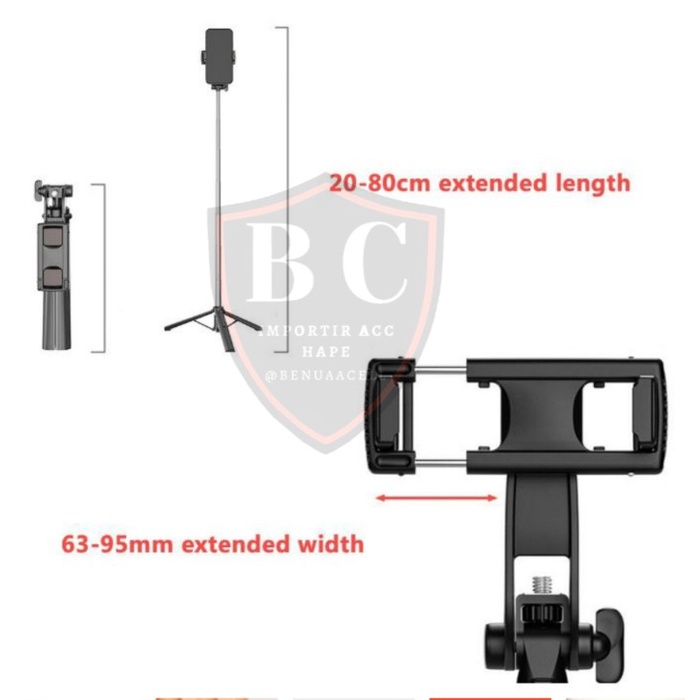 TONGSIS SELFIE BLUETOOTH Q07 / TRIPOD SELFIE BLUETOOTH REMOTE CONTROL