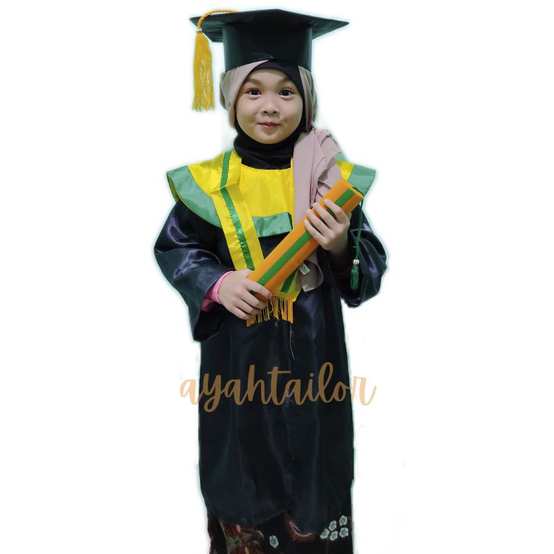 Baju Toga Anak TK, Jubah wisuda TK Plus Tabung wisuda