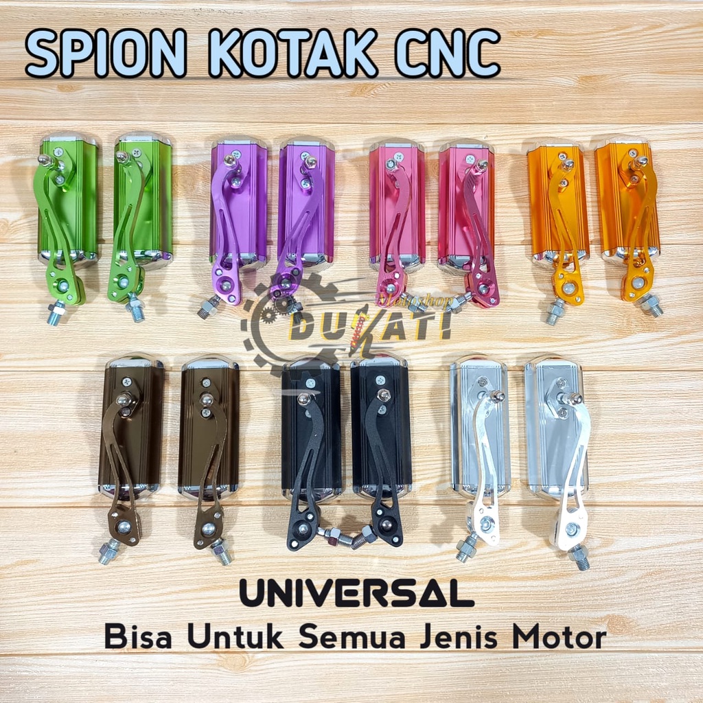 SPION KOTAK MODEL KACA BIRU CNC UNIVERSAL