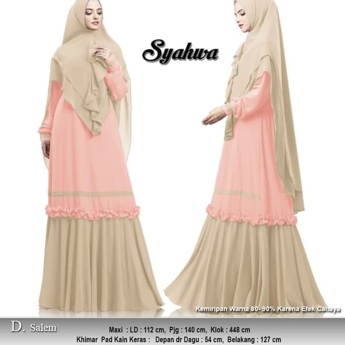 SPESIAL ATASAN PAKAIAN WANITA MUSLIM GAUN SETELAN syari syahwa salem baju muslim cerutty premium ISL