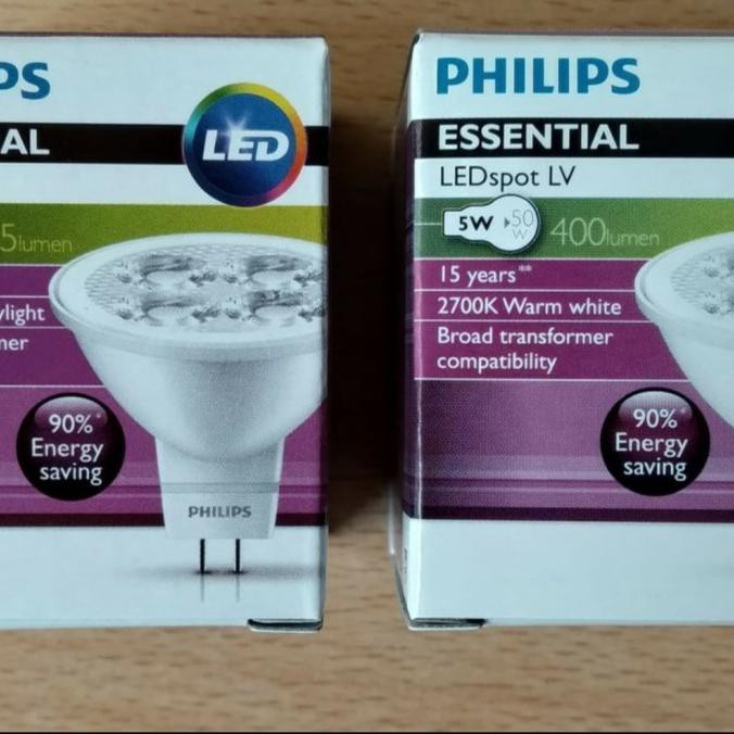 Wow Lampu Led Philips Essential Led Mr16 5W 12V Putih 5 Watt Halogen Led - Putih Hemat
