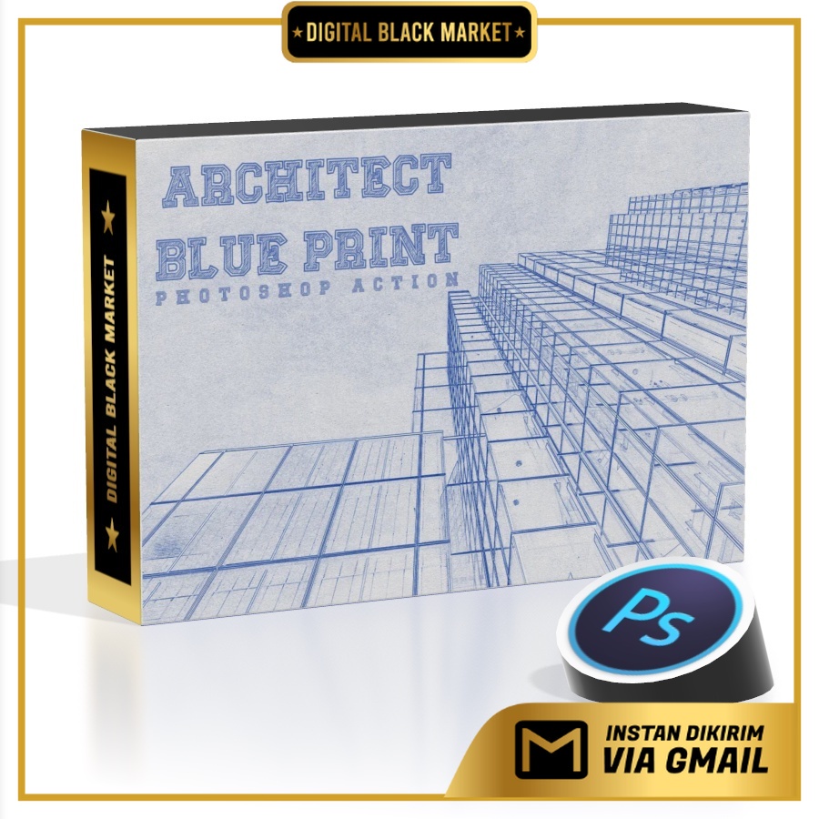 Architecture Blue Print Photoshop Action