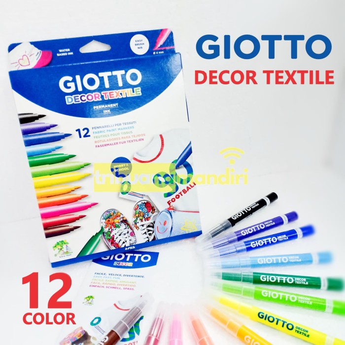 

Unik Giotto Decor Textile 12 Color/ Spidol Permanent Kain 12 Warna Diskon