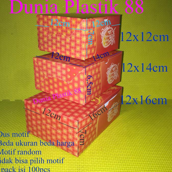 

Isi100Pcs Dus Kue Motif 12X12Cm Box Kotak Kertas Tempat Snack Hajatan _