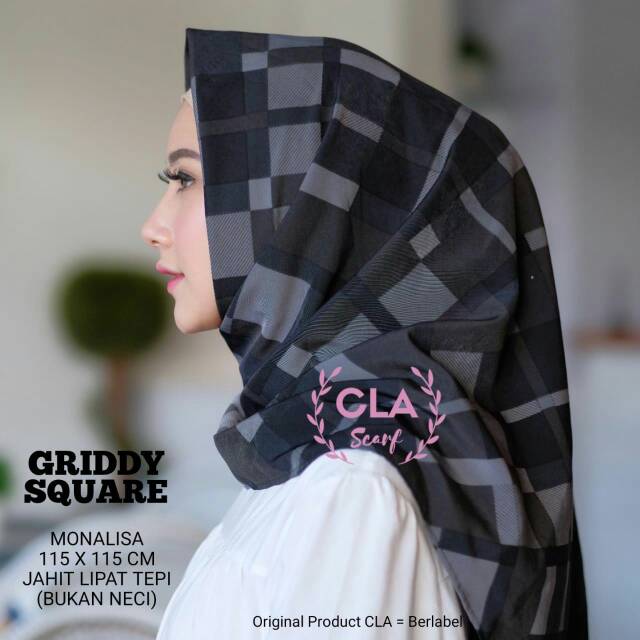 GRIDDY SQUARE HIJAB SEGI EMPAT / SQUARE MOTIF / HIJAB MOTIF/SCARF MOTIF