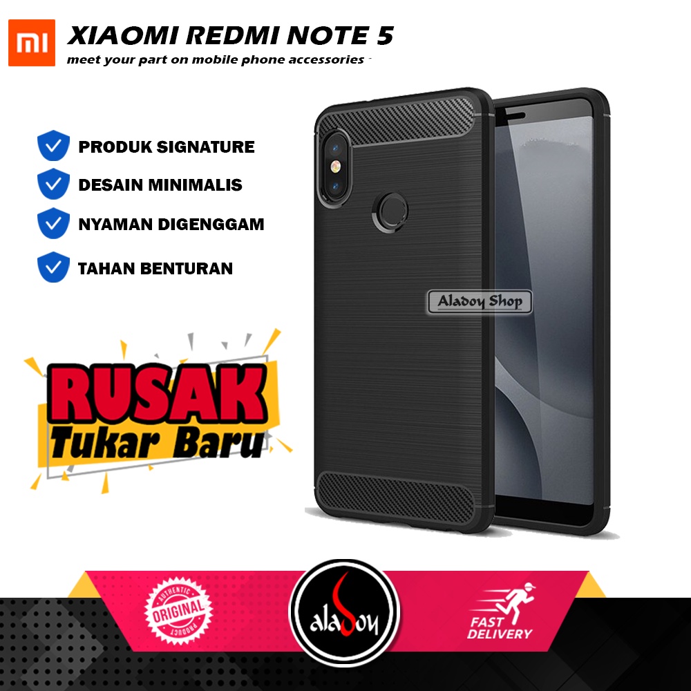 Case Xiaomi Redmi Note 5 Pro Softcase Carbon Premium Casing