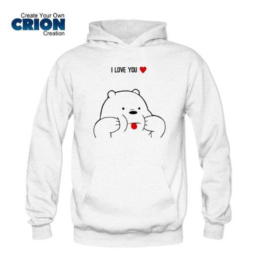 Jaket Sweater Hoodie We Bare Bears - Ice Bear I Love You - By Crion