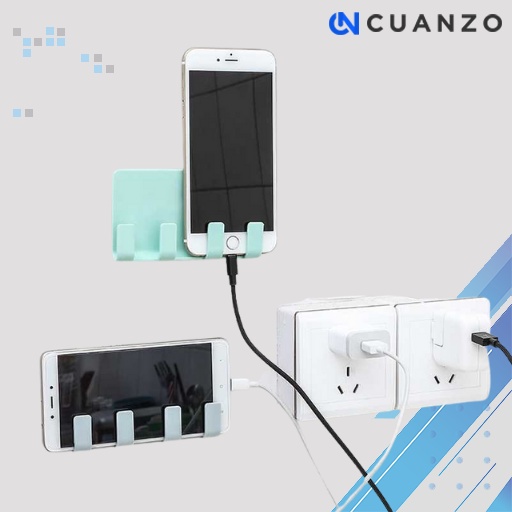 Gantungan Tempel Smartphone With 4 Hook Hanger / Gantungan Cantolan Hp Perlengkapan Peralatan Perabot Perabotan Dapur Masak Kamar Mandi Tempel Perekat Pengait Dinding Tembok Baju Kamar Mandi Dapur Socket Hook Karakter Super Kuat Tanpa Paku Ajaib Murah Ori