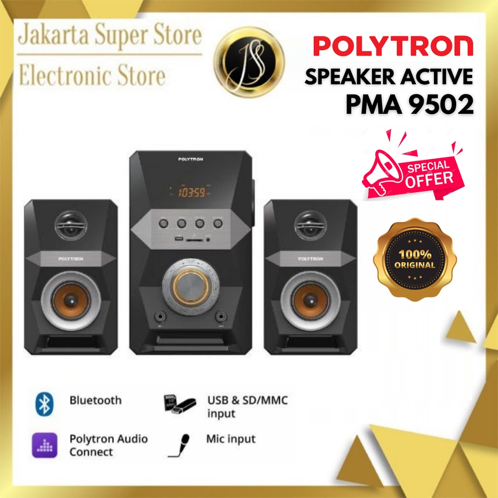 POLYTRON PMA 9502 SPEAKER AKTIF MULTIMEDIA BLUETOOTH