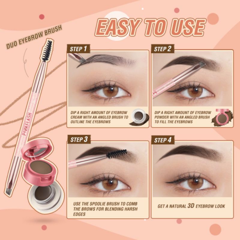 PINKFLASH Duo Effect Eyebrow Kit / eyebrow gel