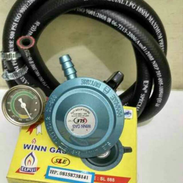 Regulator matic sle gas 888 gas pertamina &selang 3 lapis ISO 9001 20089