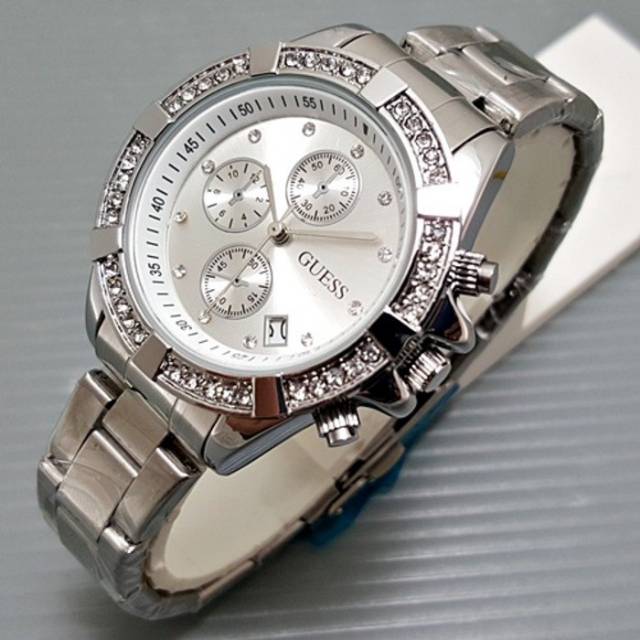 Jam Tangan Wanita Guess Diamond Rantai Chrono Variasi