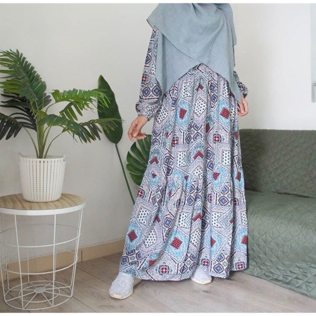 Dress Ruffle Rayon Turquoise
