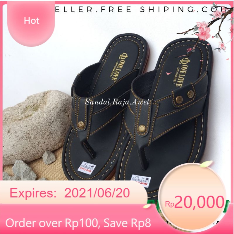 Sandal Pria Casual Sandal Jepit Pria Dewasa Keren Original Branded One Love Asli  Kulit Sintetis