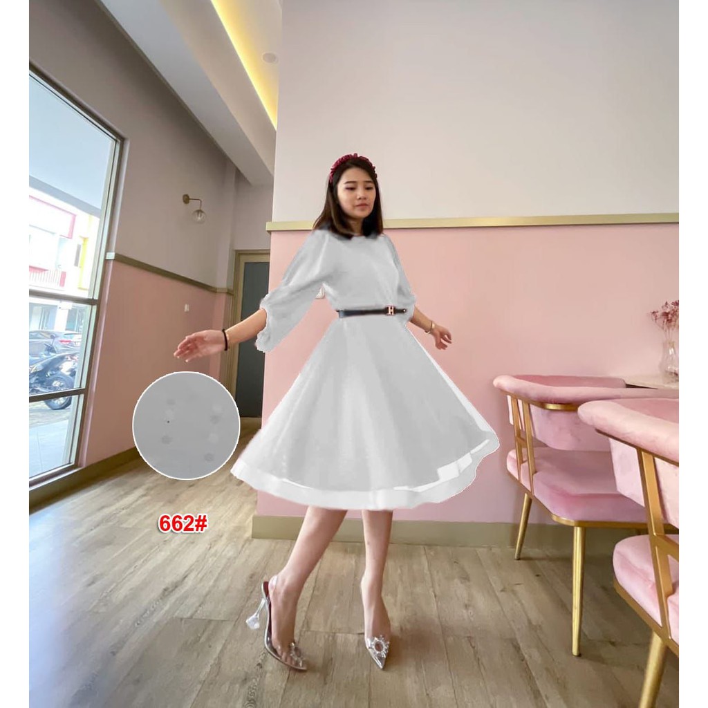 Dress Natal fashion wanita / Dress chibie2 fashion / Dress scuba Jessica Collection 662#