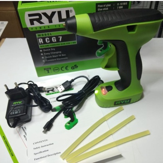 ALAT TEMBAK GLUE GUN RYU RCG 7/Tembakan Lem Charge Battery/Lem Tembak/Lem Bakar Cair / Lem Lilin