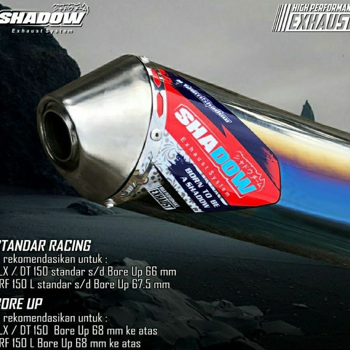SHADOW TYPE OVR-MINI FULLBLUE KNALPOT TERBAIK KLX150.CRF150.WR155.KLXTIGER.VIAR200.VIAR250