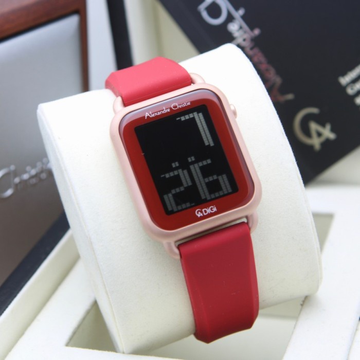 Jam tangan wanita Alexandre Christie AC 9332 AC9332 rosegold red Garansi