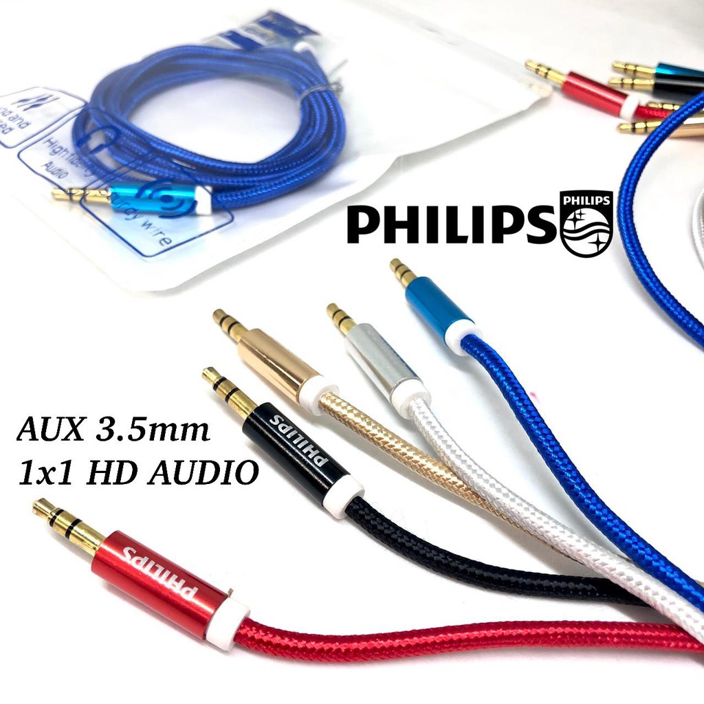 new~Kabel AUX 1-1 BESI Philips Kabel tali sepatu KABEL Audio Speaker KOMPUTER DAN HANDPHONE ORIGINAL