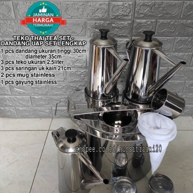 Teko thai tea satu paket berkualitas - Teko thai tea 1 set - set teko thai tea