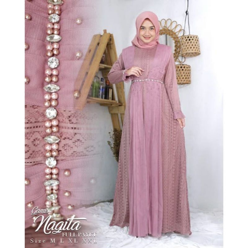 Fashion muslim gamis lebaran//Dresss kekinian//gamis pesta modern