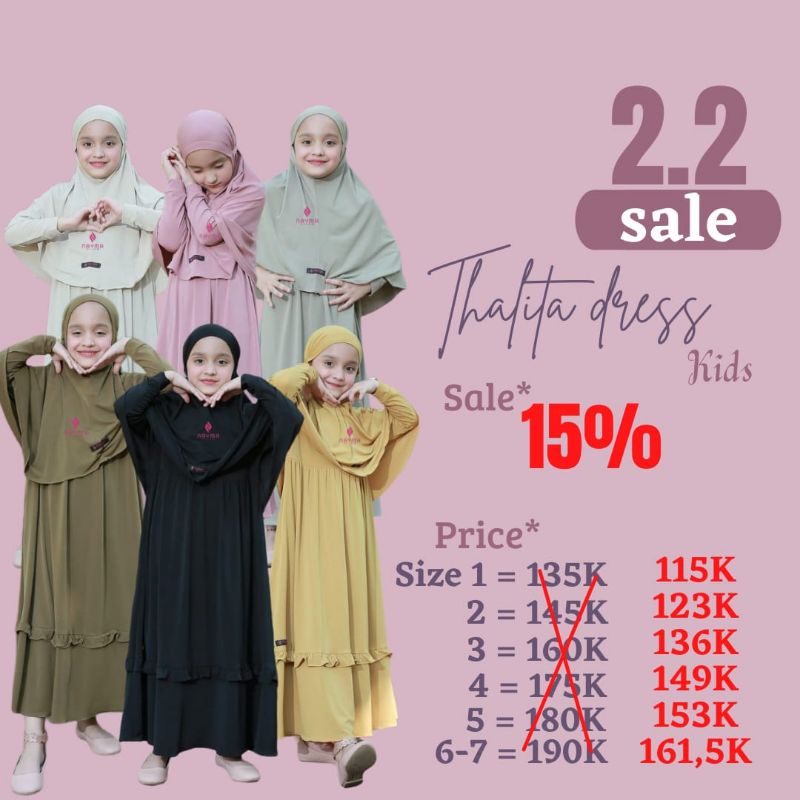 THALITA DRESS KIDS SET BERGO || BY NAYMA HIJAB