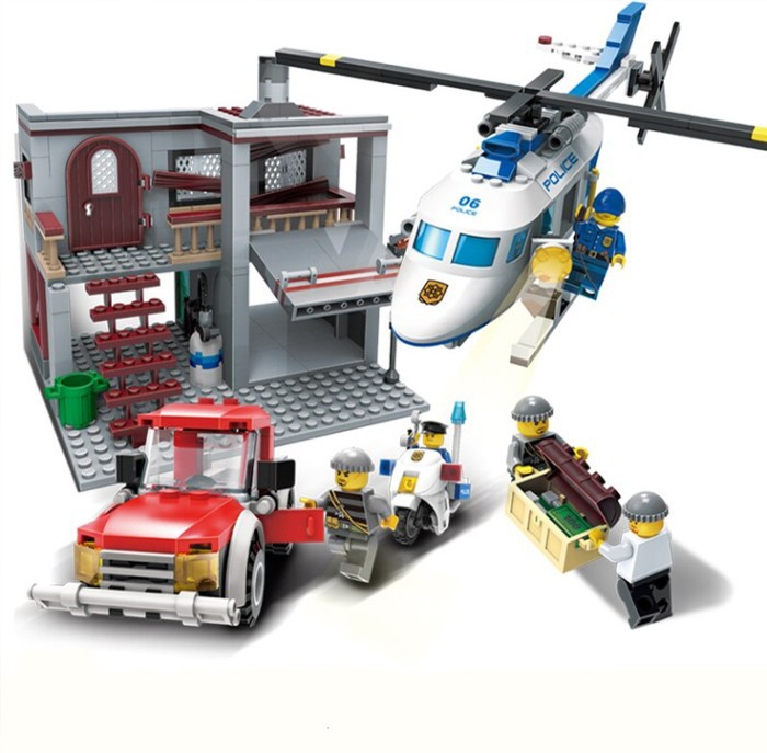 465pc Helicopter hunting City LEGO compatible POLICE helikopter