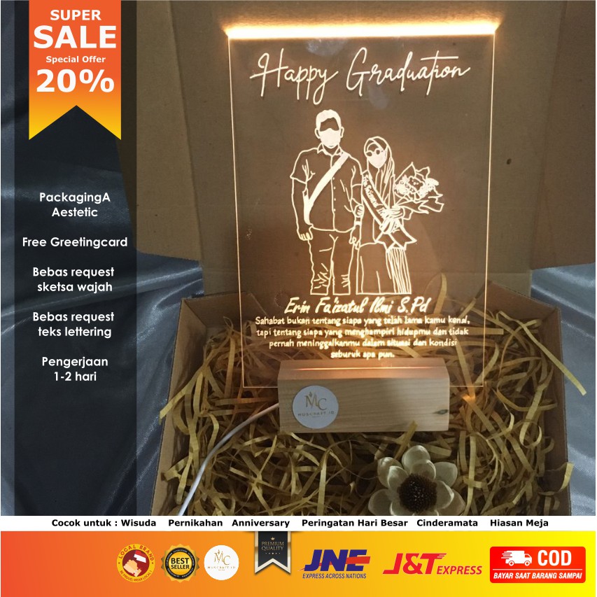 [TERMURAH] Souvenir Akrilik Led Custom Gift