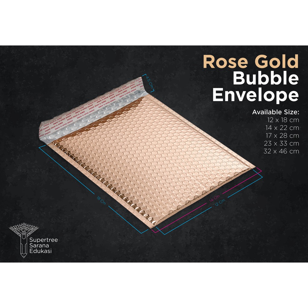 

Amplop Bubble Rose Gold 12 x 18 Cm ( Isi 25 lembar )