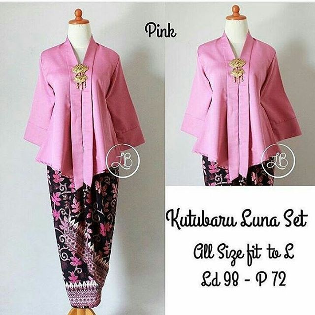 Setelan Kebaya Floy Kutu Baru Luna Pink.