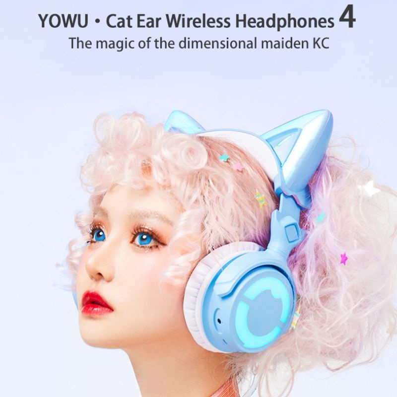 YOWU 4.0 HEADSET RGB TELIGA KUCING DENGAN MICROFON HD (GENERASI KE 4)