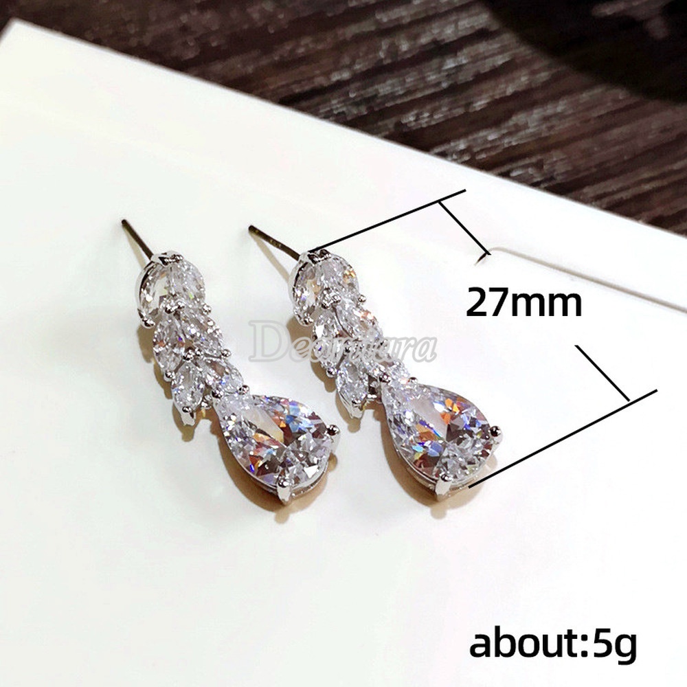 Anting Bentuk Water Drop Bahan Zircon Untuk Wanita