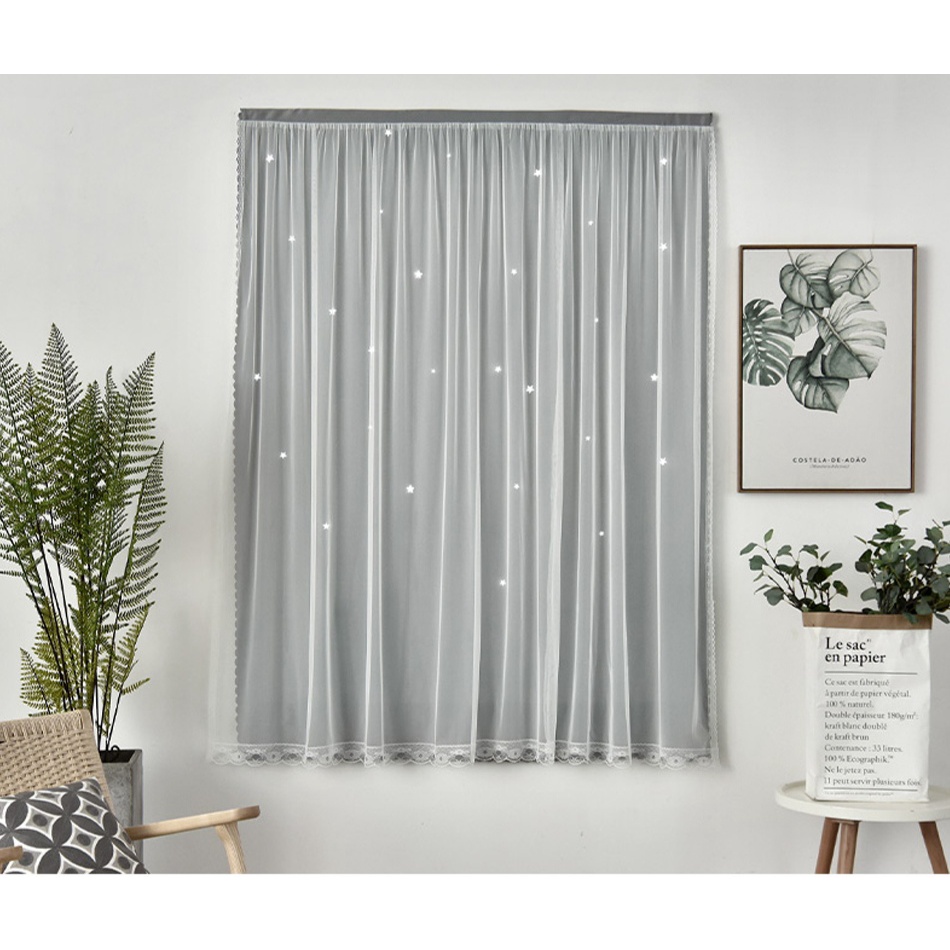 Blackout Magic Curtain Velcro / Tirai Gorden Hordeng Polos Warna Warni Pintu Jendela Tanpa Bor