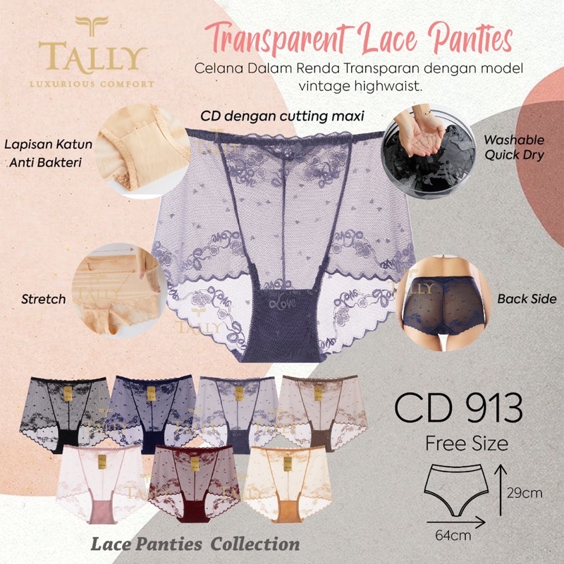 CD lace bigsize| Celana Dalam Bigsize TALLY 913 Transparant Lace