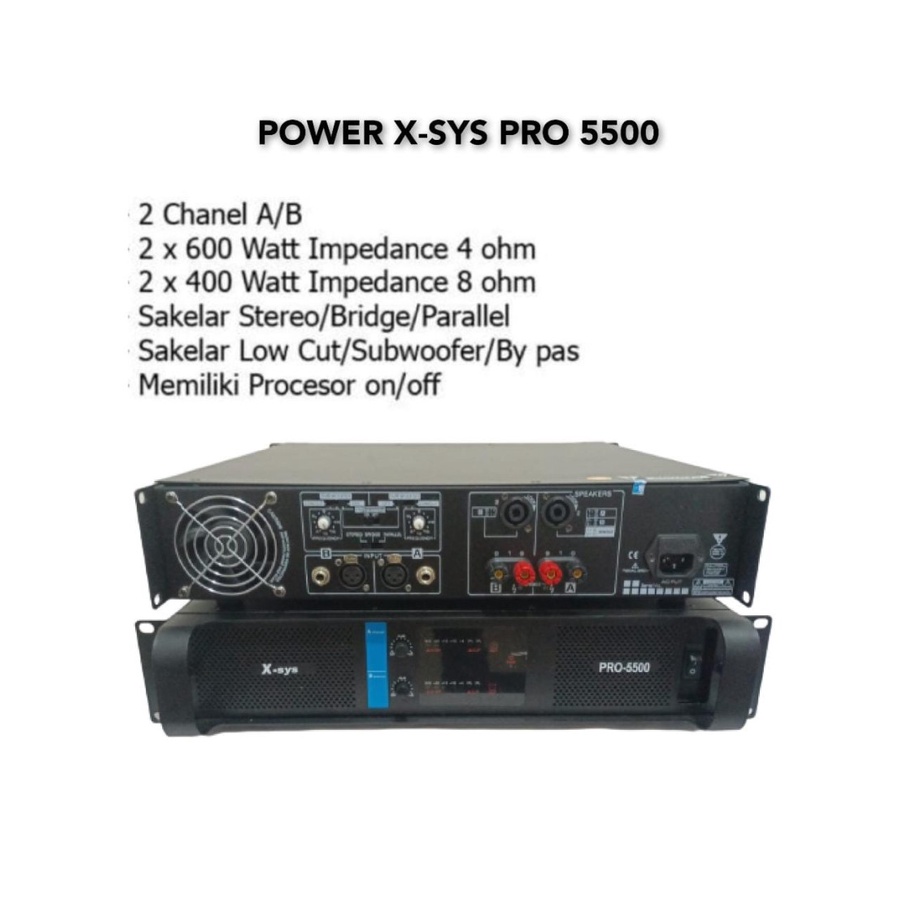 POWER X-SYS 2 CHANNEL PRO 5500 PROFESSIONAL POWER AUDIO